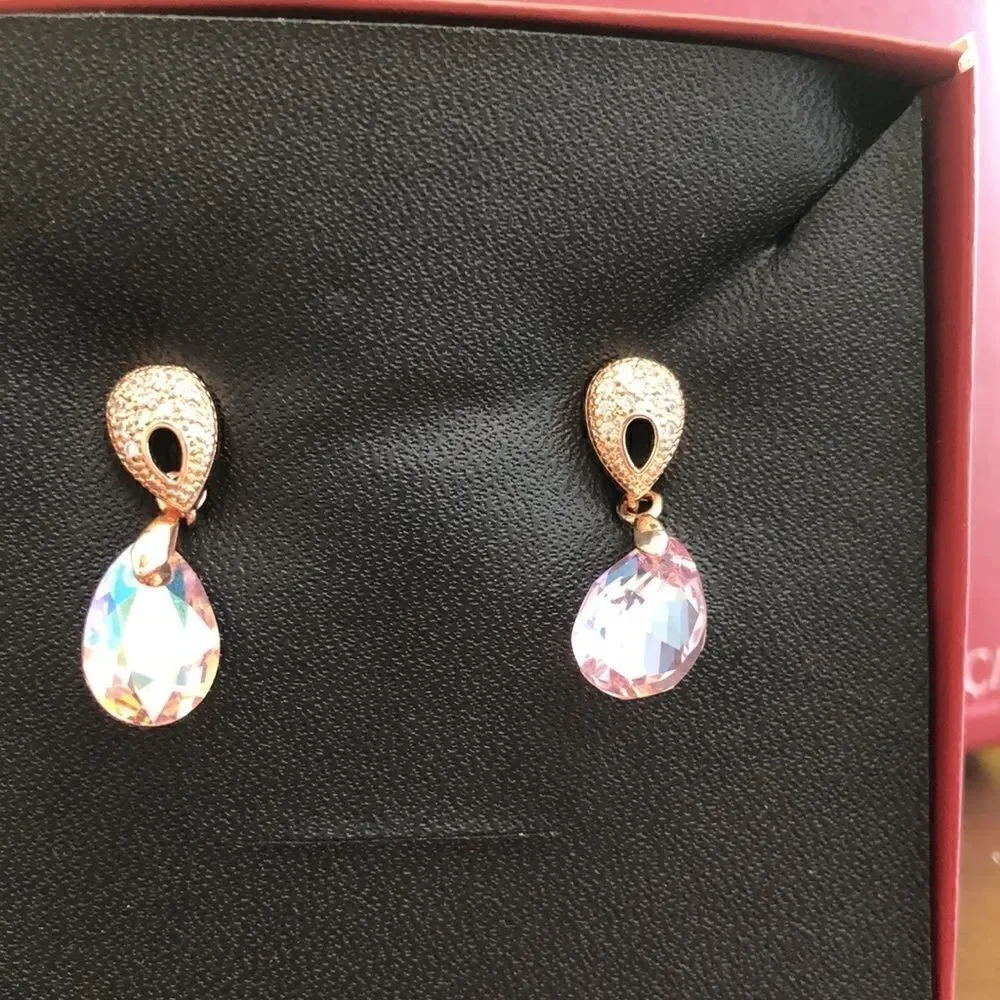 Swarovski authentic Crystals Rose Gold plated color pinkish with rhinestone